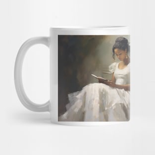 A Beautiful Girl with a Book Mug